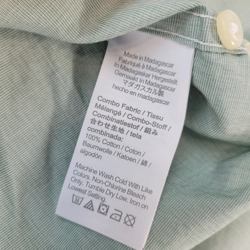 J.Crew Button Down Shirt Mens Small Green Slim Fit Secret Wash BW443 Micro Check